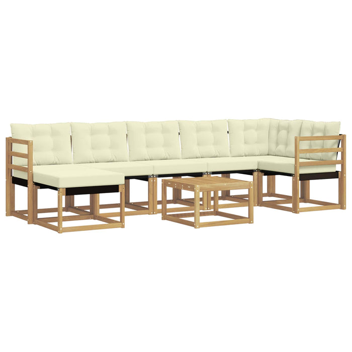 Set de canapele de exterior cu pernă 8 pcs Alb și crem WALTI