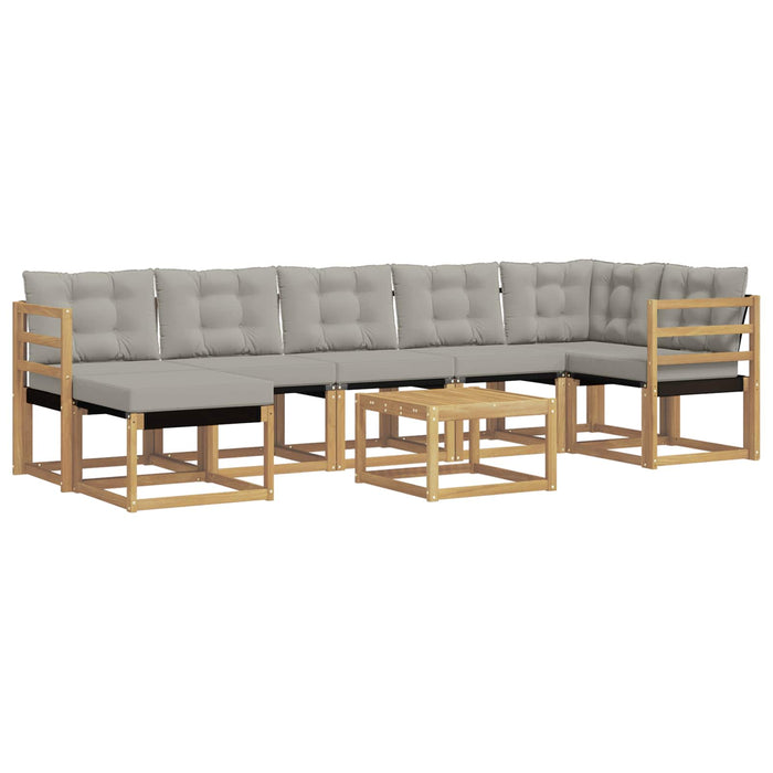 Set de canapele de exterior cu pernă 8 pcs Alb și gri deschis WALTI