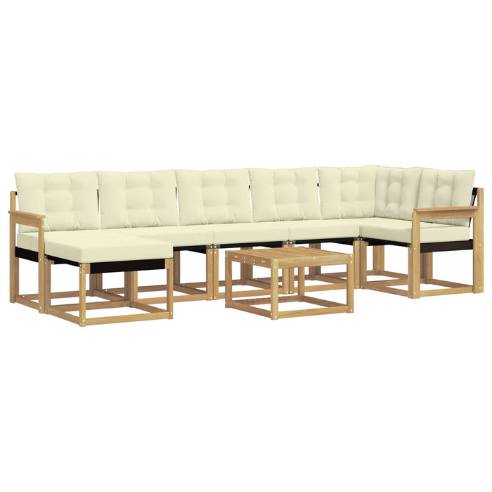 Set de canapele de exterior cu pernă 8 pcs Alb și crem WALTI