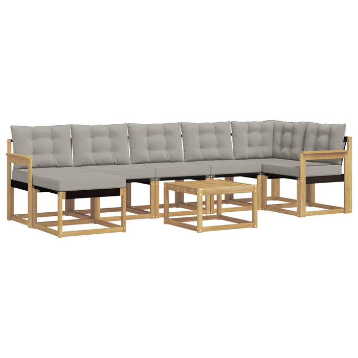 Set de canapele de exterior cu pernă 8 pcs Alb și gri deschis WALTI
