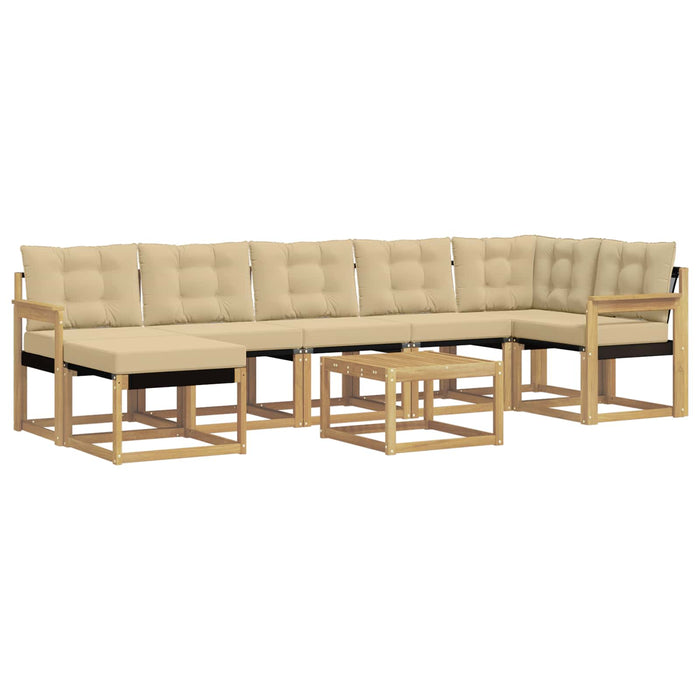 Set de canapele de exterior cu pernă 8 pcs Alb și Bej WALTI