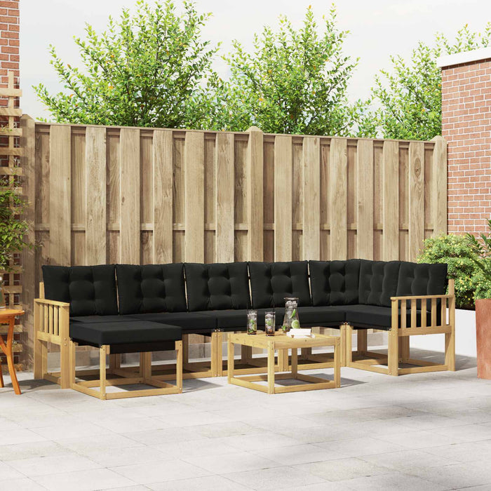 Set de canapele de exterior cu pernă 8 pcs Alb și negru WALTI