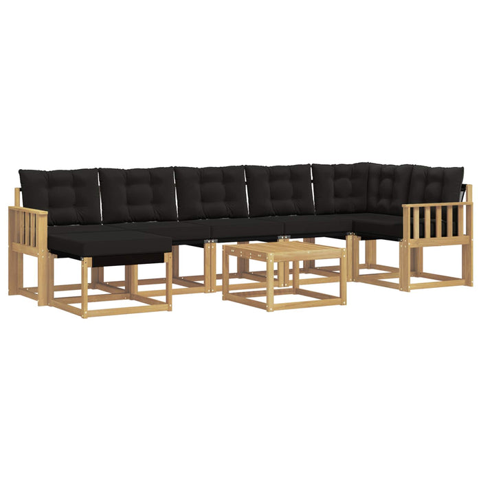 Set de canapele de exterior cu pernă 8 pcs Alb și negru WALTI