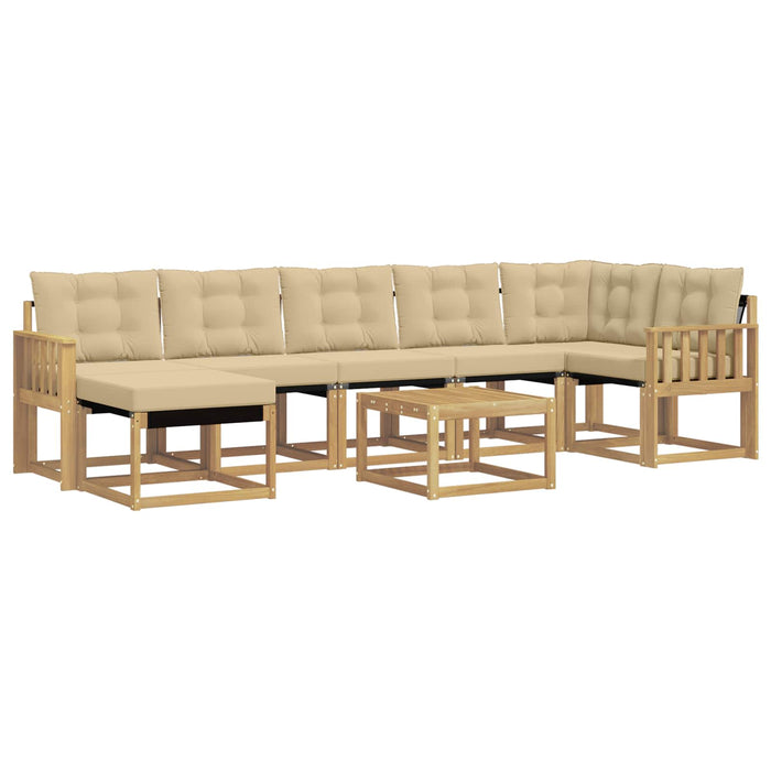 Set de canapele de exterior cu pernă 8 pcs Alb și Bej WALTI