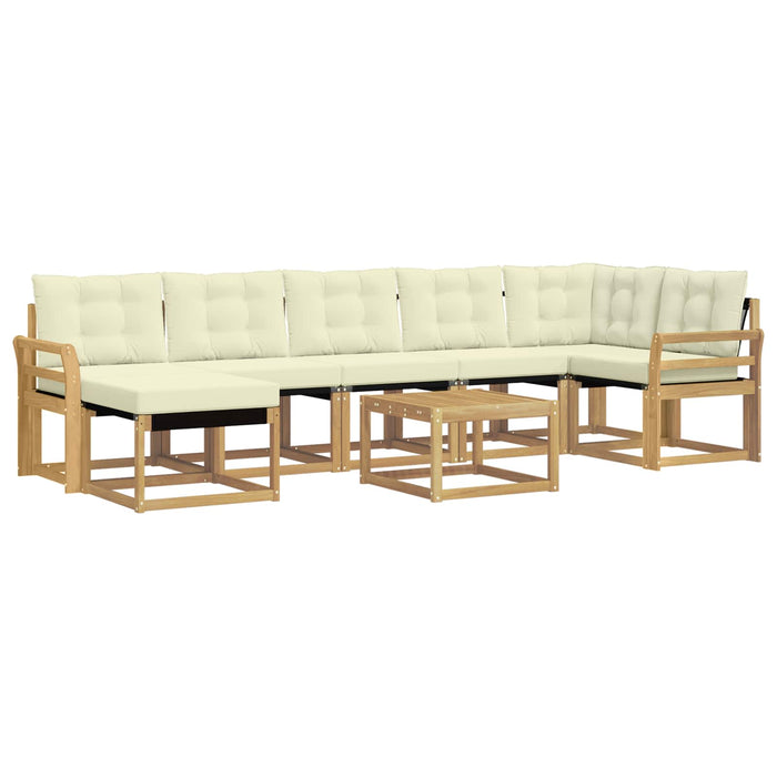 Set de canapele de exterior cu pernă 8 pcs Alb și crem WALTI