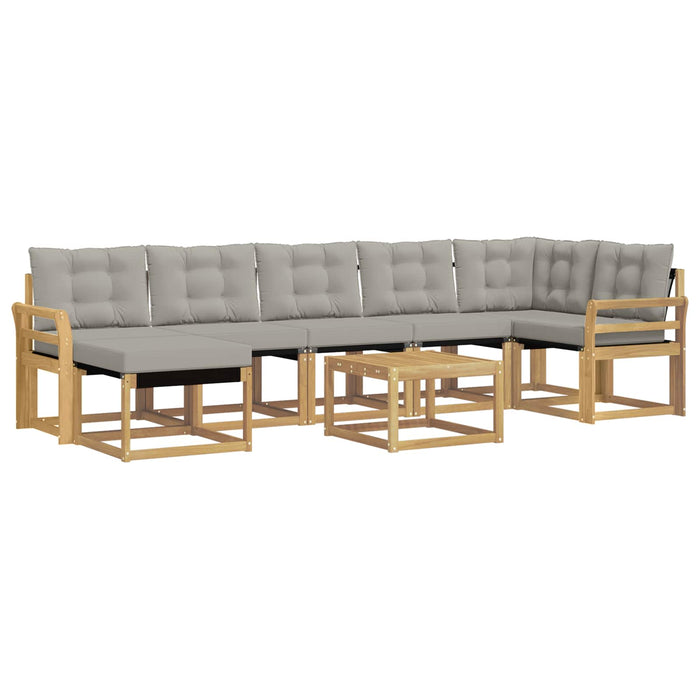 Set de canapele de exterior cu pernă 8 pcs Alb și gri deschis WALTI