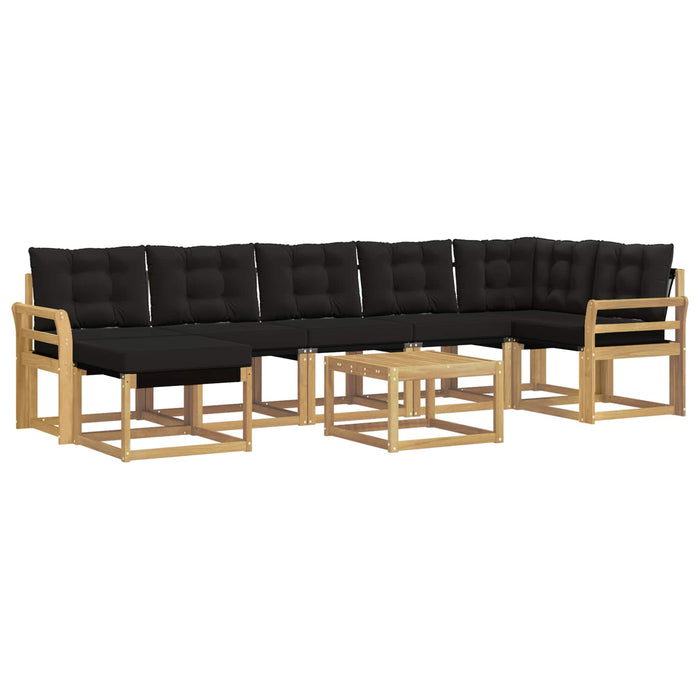 Set de canapele de exterior cu pernă 8 pcs Alb și negru WALTI