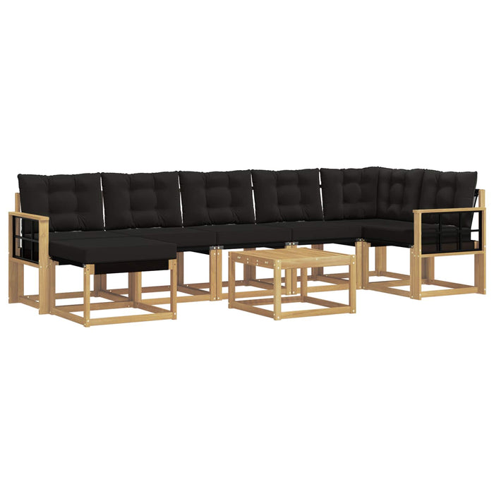 Set de canapele de exterior cu pernă 8 pcs Alb și negru WALTI