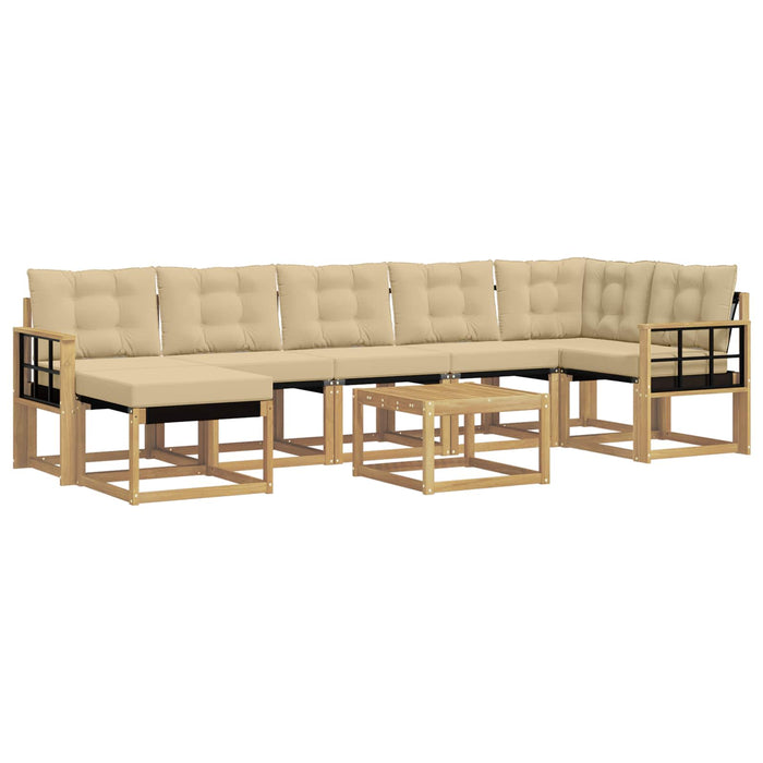Set de canapele de exterior cu pernă 8 pcs Alb și Bej WALTI