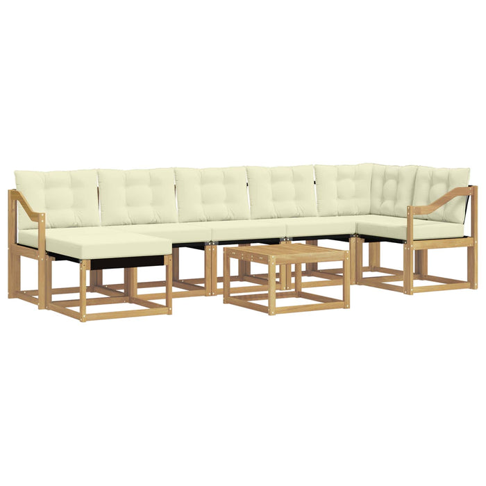 Set de canapele de exterior cu pernă 8 pcs Alb și crem WALTI