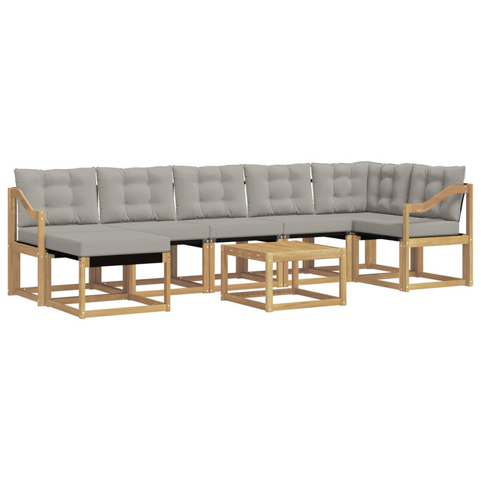 Set de canapele de exterior cu pernă 8 pcs Alb și gri deschis WALTI