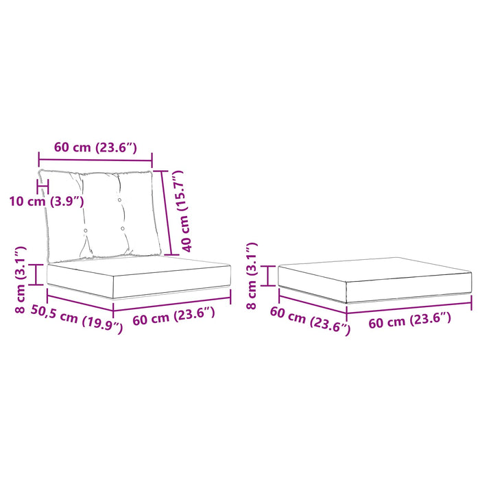 Set de canapele de exterior cu pernă 6 pcs Alb și crem WALTI