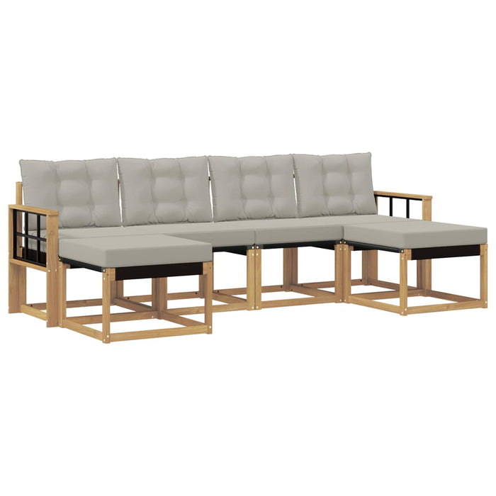 Set de canapele de exterior 6 pcs Alb și gri deschis WALTI