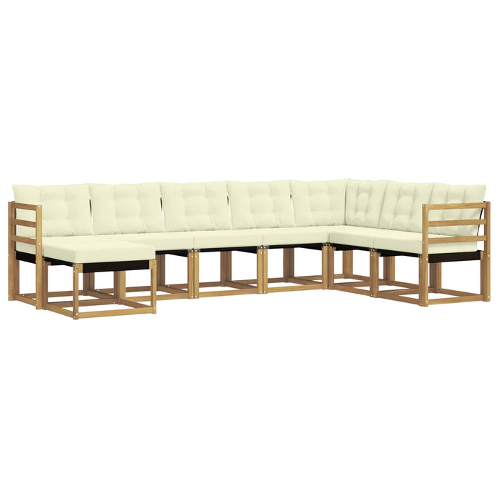 Set de canapele de exterior cu pernă 8 pcs Alb și crem WALTI