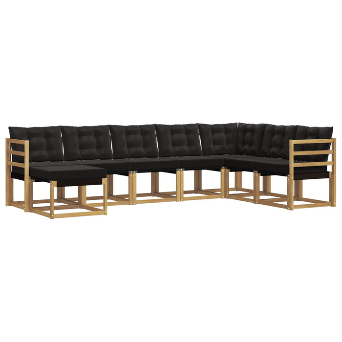 Set de canapele de exterior cu pernă 8 pcs Alb și negru WALTI