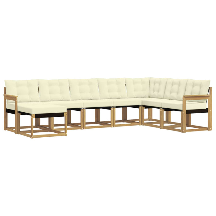 Set de canapele de exterior cu pernă 8 pcs Alb și crem WALTI