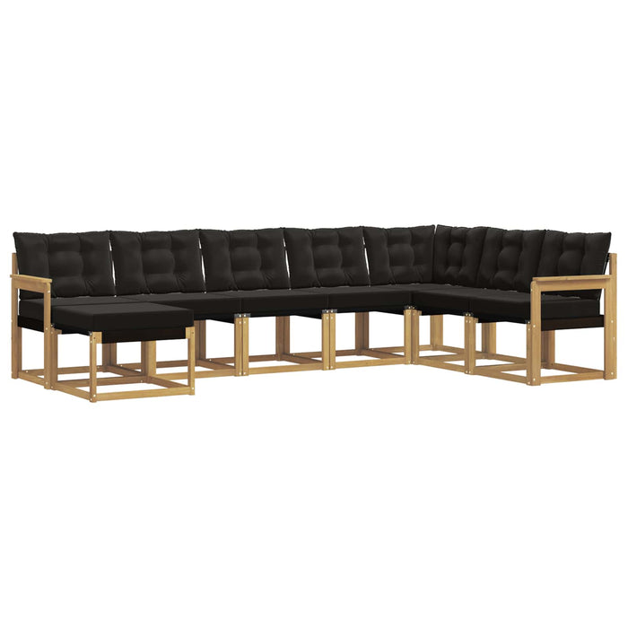 Set de canapele de exterior cu pernă 8 pcs Alb și negru WALTI