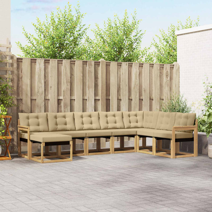 Set de canapele de exterior 8 pcs Alb și Bej WALTI