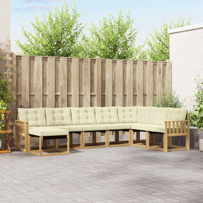 Set de canapele de exterior cu pernă 8 pcs Alb și crem WALTI