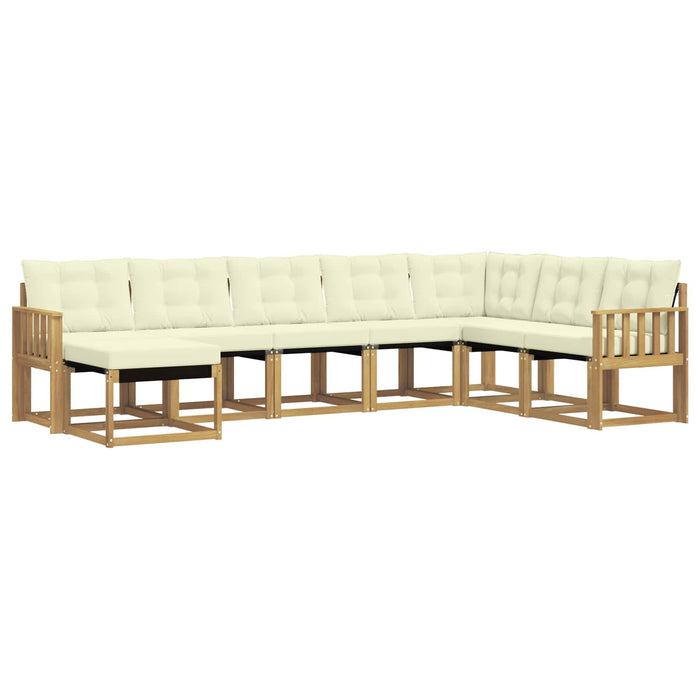 Set de canapele de exterior cu pernă 8 pcs Alb și crem WALTI