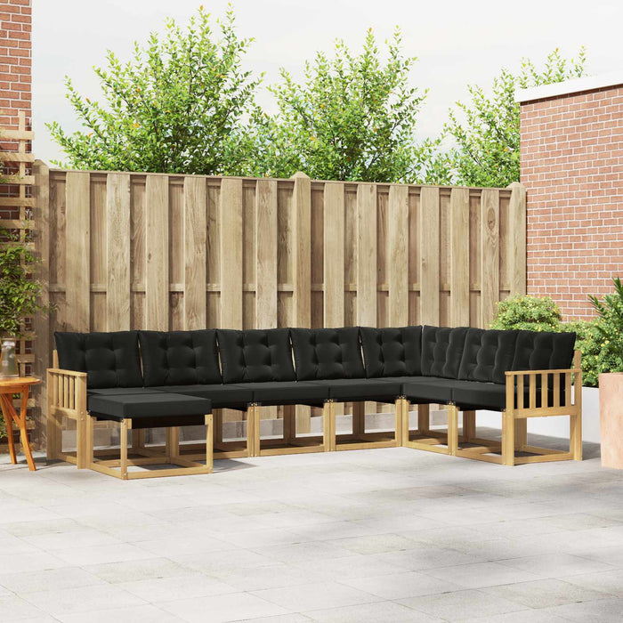 Set de canapele de exterior cu pernă 8 pcs Alb și negru WALTI