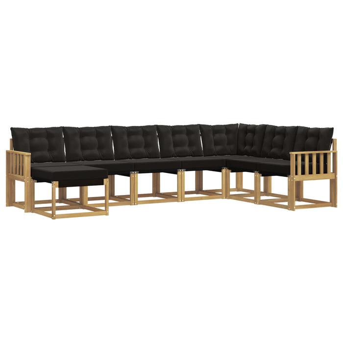 Set de canapele de exterior cu pernă 8 pcs Alb și negru WALTI