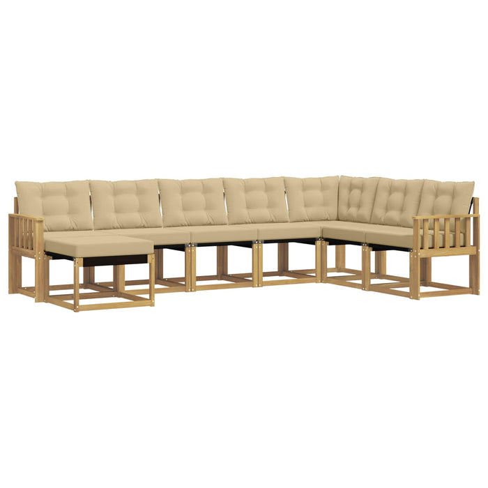 Set de canapele de exterior cu pernă 8 pcs Alb și Bej WALTI