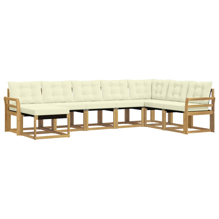 Set de canapele de exterior cu pernă 8 pcs Alb și crem WALTI