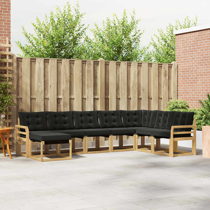 Set de canapele de exterior cu pernă 8 pcs Alb și negru WALTI