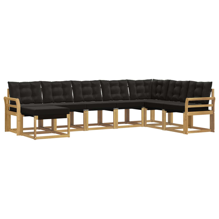 Set de canapele de exterior cu pernă 8 pcs Alb și negru WALTI
