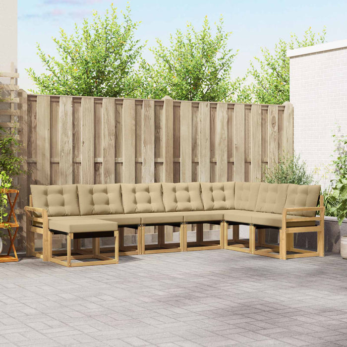 Set de canapele de exterior cu pernă 8 pcs Alb și Bej WALTI