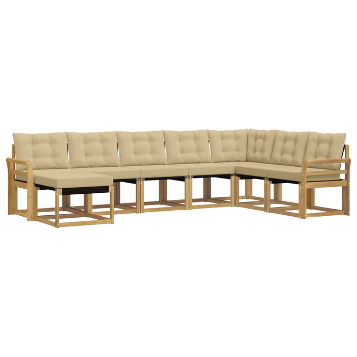 Set de canapele de exterior cu pernă 8 pcs Alb și Bej WALTI