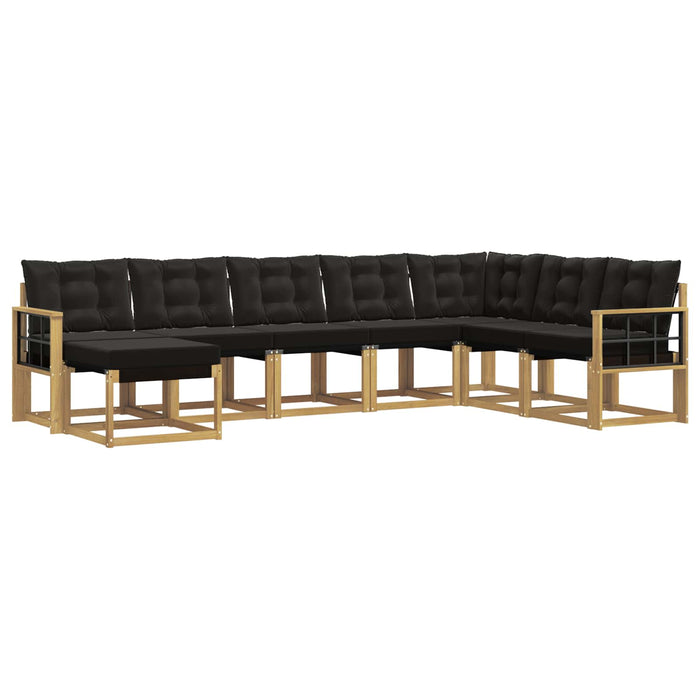 Set de canapele de exterior cu pernă 8 pcs Alb și negru WALTI