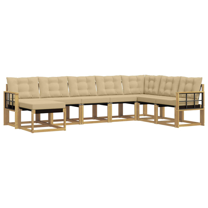Set de canapele de exterior cu pernă 8 pcs Alb și Bej WALTI