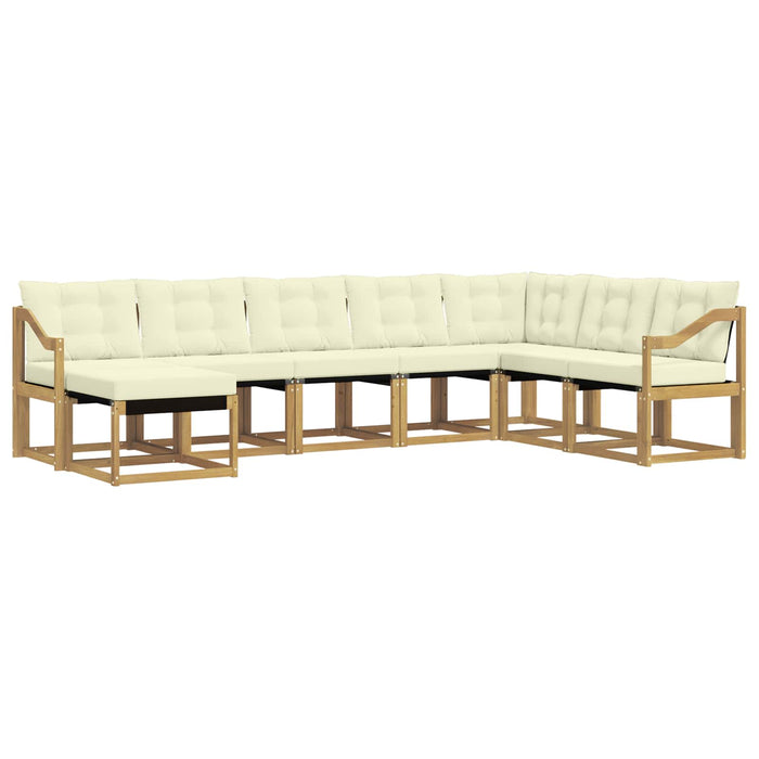 Set de canapele de exterior cu pernă 8 pcs Alb și crem WALTI