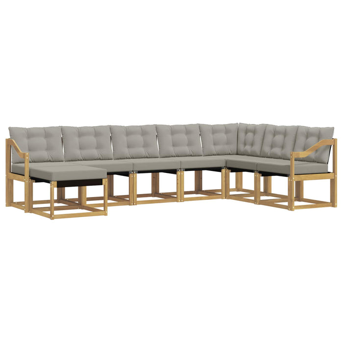 Set de canapele de exterior cu pernă 8 pcs Alb și gri deschis WALTI