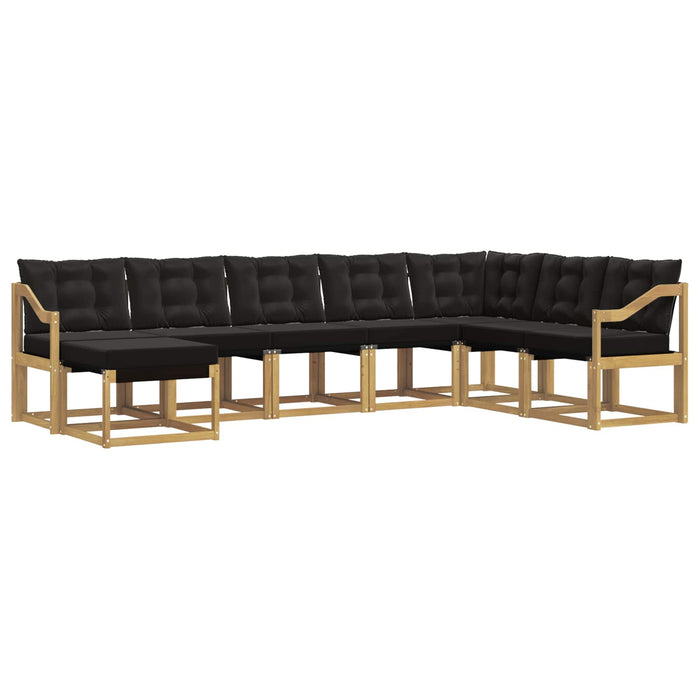 Set de canapele de exterior cu pernă 8 pcs Alb și negru WALTI