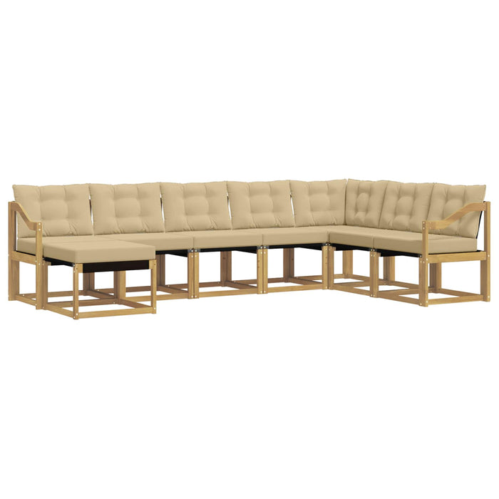 Set de canapele de exterior cu pernă 8 pcs Alb și Bej WALTI