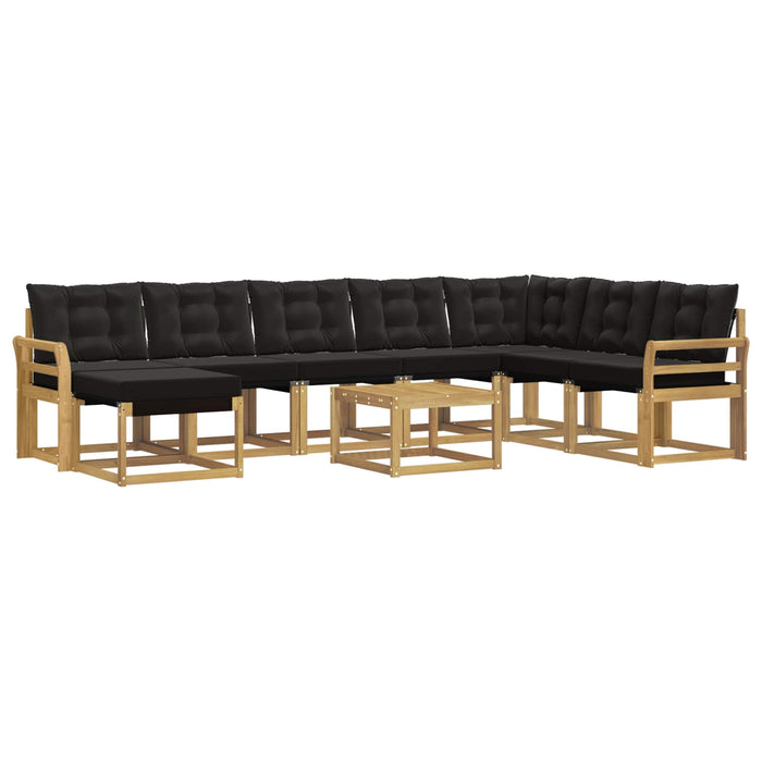 Set de canapele de exterior cu pernă 9 pcs Alb și negru WALTI