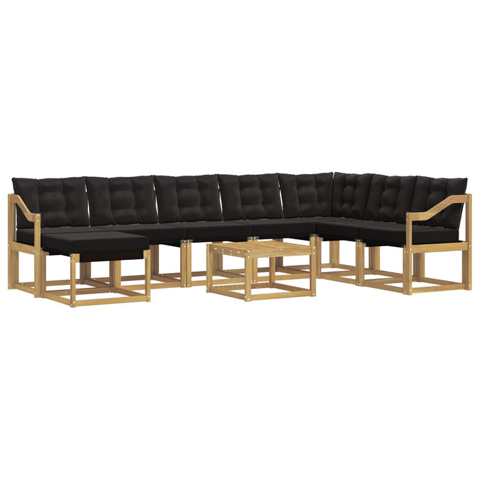 Set de canapele de exterior 9 pcs Alb și negru WALTI