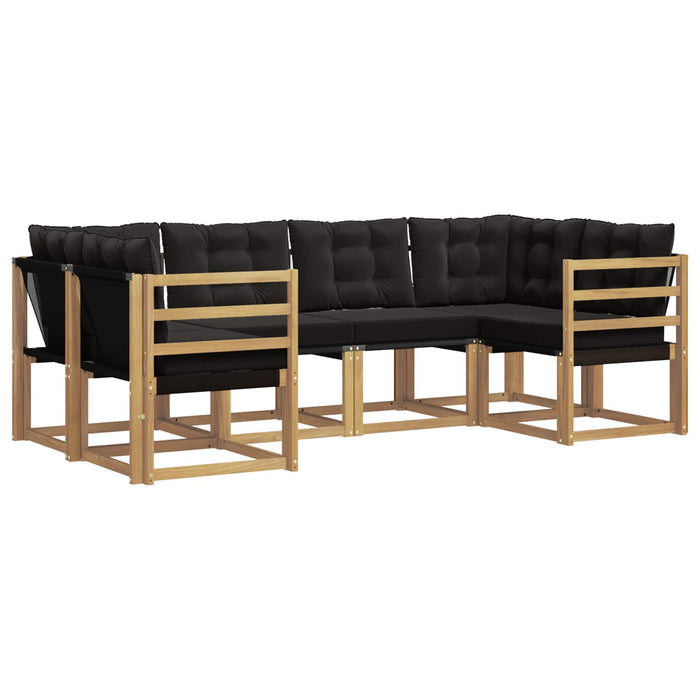 Set de canapele de exterior cu pernă 6 pcs Alb și negru WALTI