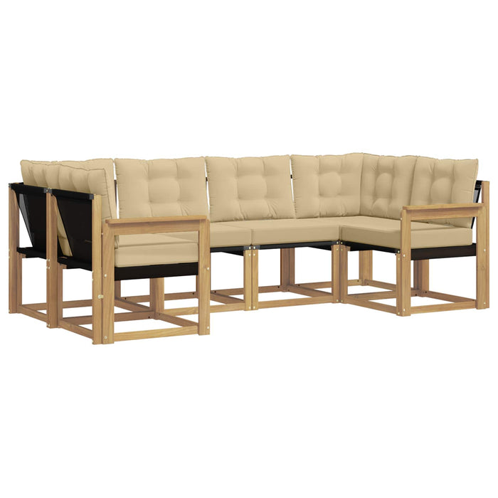Set de canapele de exterior cu pernă 6 pcs Alb și Bej WALTI