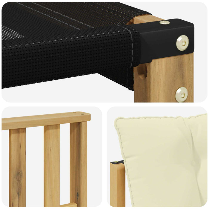 Set de canapele de exterior cu pernă 6 pcs Alb și crem WALTI