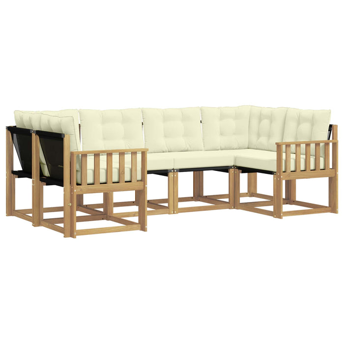 Set de canapele de exterior cu pernă 6 pcs Alb și crem WALTI