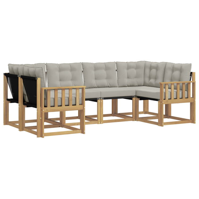Set de canapele de exterior cu pernă 6 pcs Alb și gri deschis WALTI