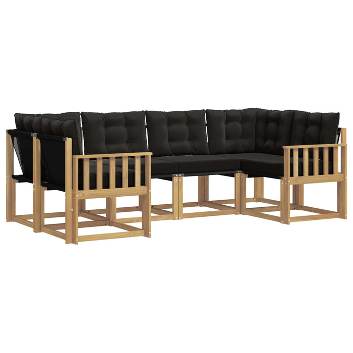 Set de canapele de exterior cu pernă 6 pcs Alb și negru WALTI