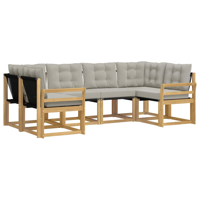 Set de canapele de exterior cu pernă 6 pcs Alb și gri deschis WALTI