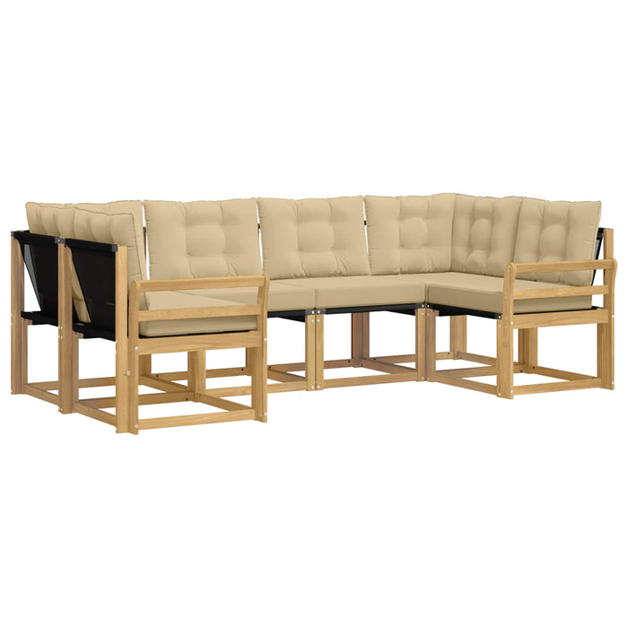 Set de canapele de exterior cu pernă 6 pcs Alb și Bej WALTI