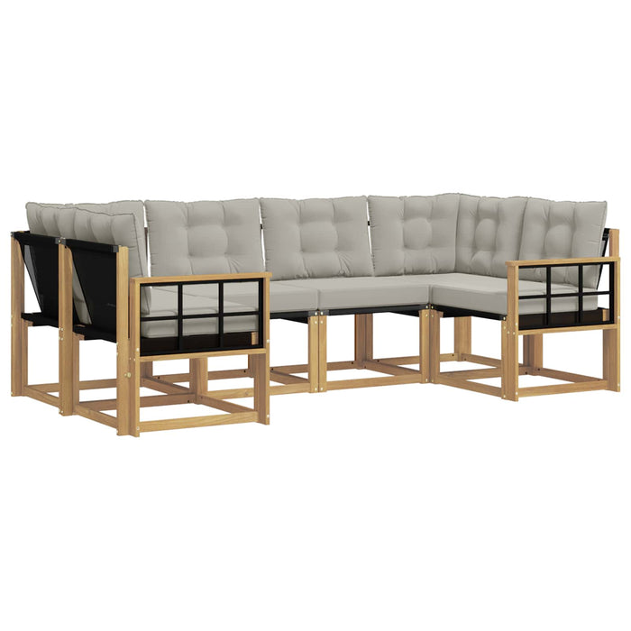 Set de canapele de exterior cu pernă 6 pcs Alb și gri deschis WALTI
