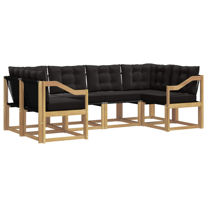 Set de canapele de exterior cu pernă 6 pcs Alb și negru WALTI